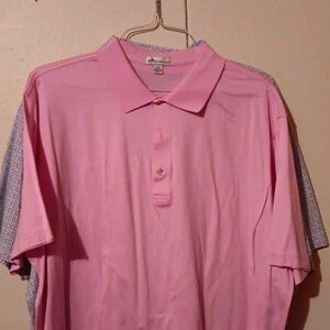 Mens Peter Miller Polo shirts, two- pink, other blue w/white, XXL, Preowned